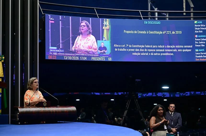 Senado conclui debates sobre o fim da escala 6x1 e deve votar PEC nesta quarta-feira